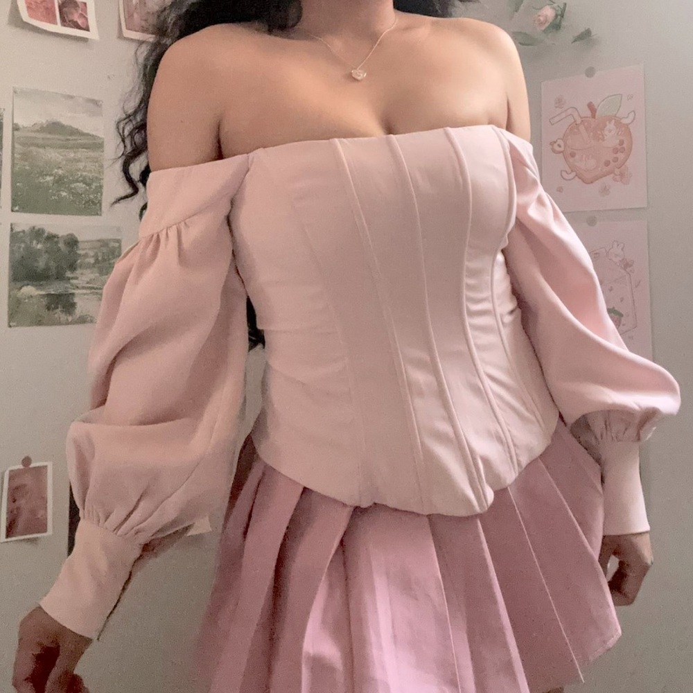 Fashion Nova Bound To Your Love Corset Top Blush